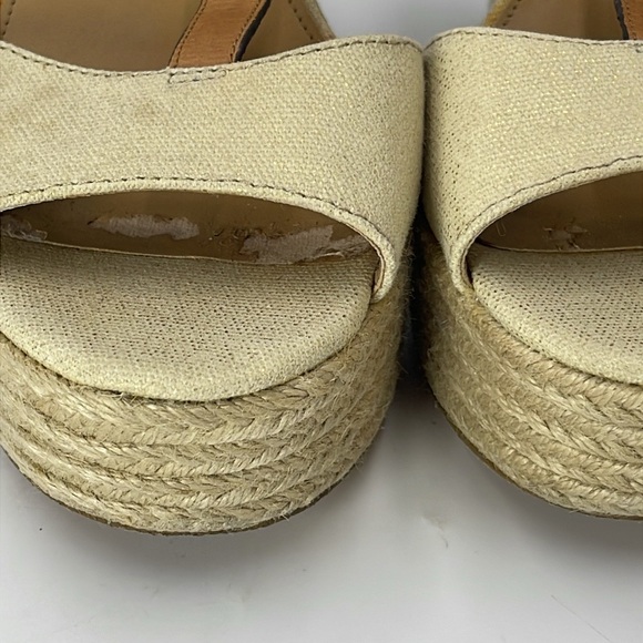 Coach Beige Espadrille Wedges Size 8.5 B - Picture 6 of 9